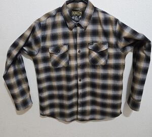 DIXXON HATEBREED THE RISE OF BRUTALITY Men's Plaid Shirt in Black and Tan